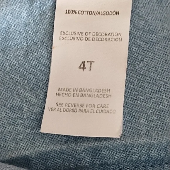 Little Lass Denim Top Girls Size 4T Western Embroidered Ruffles Blue Pink - Picture 6 of 7